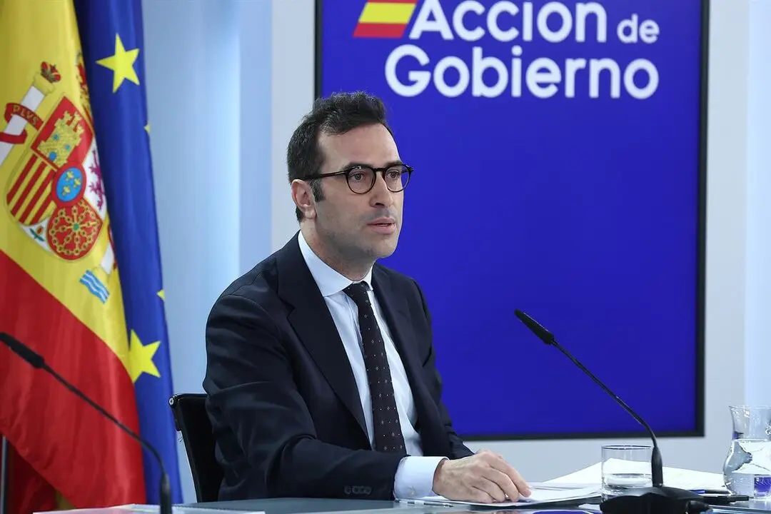 El ministro de Economía, Comercio y Empresa, Carlos Cuerpo, durante la rueda de prensa posterior al Consejo de Ministros