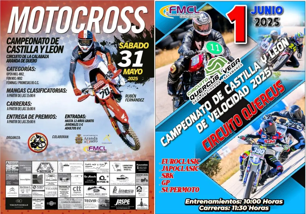 Agenda Motociclista deportiva de fin de semana