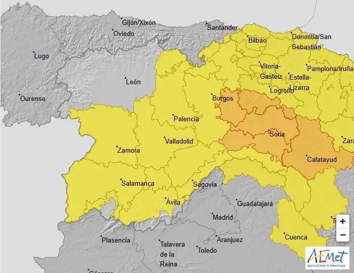 Aviso amarillo por tormentas AEMET - Imagen de redes sociales