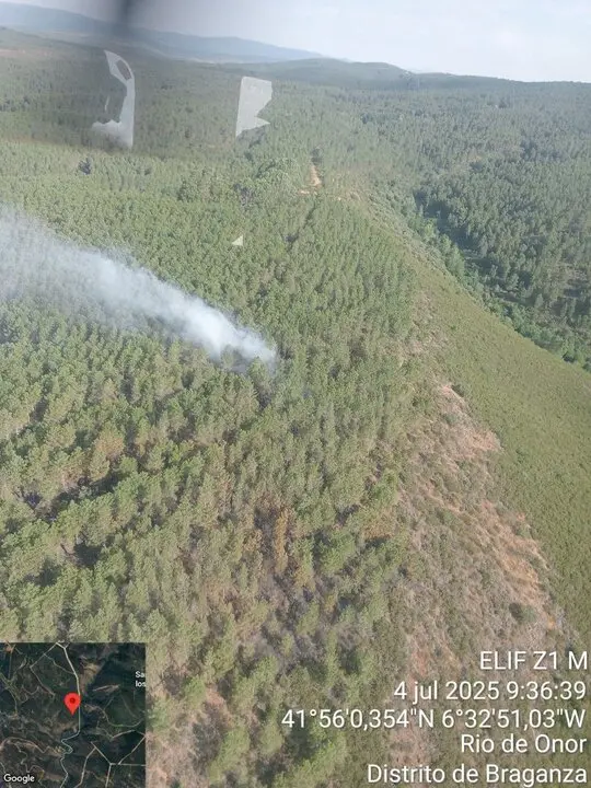 Incendio forestal Portugal próximo a Zamora - imagen de redes sociales