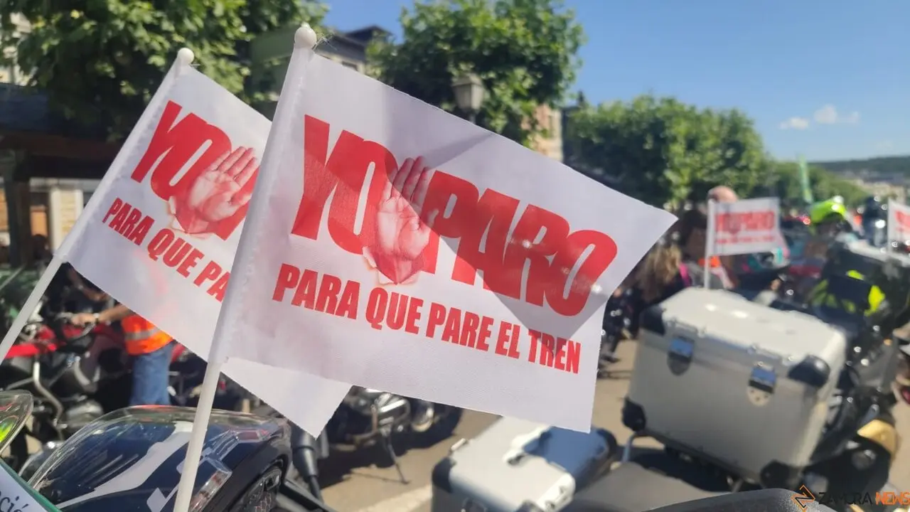 Protesta motera por el AVE, Sanabria