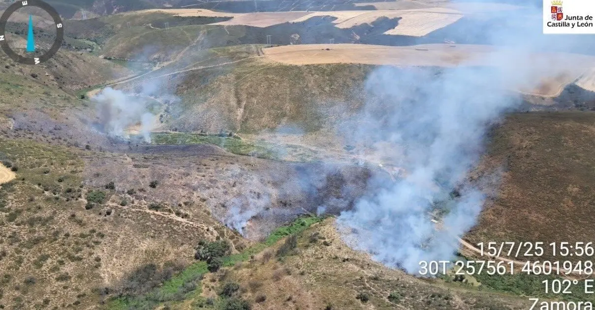 incendio activo en Zamora- Imagen JCyL