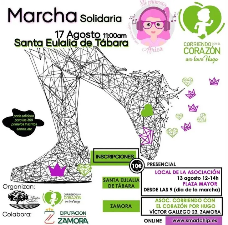 cartel marcha solidaria en Santa Eulalia de Tábara