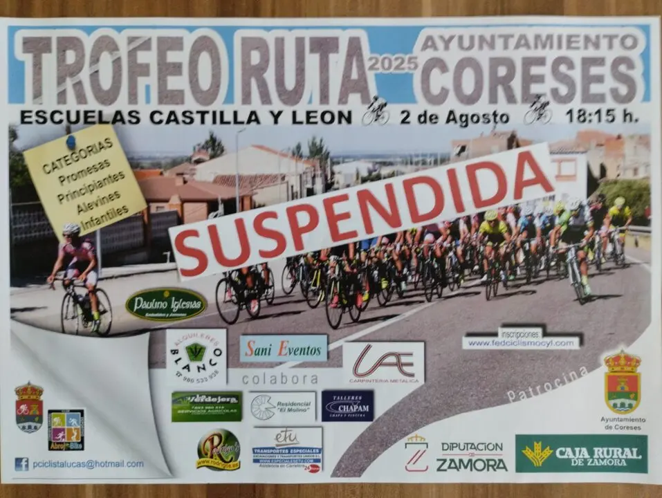Suspendido el V Trofeo Ruta Coreses