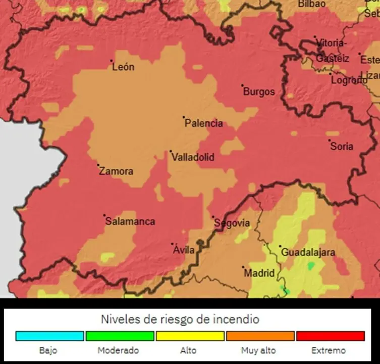 Zamora nivel extremo altas temperaturas