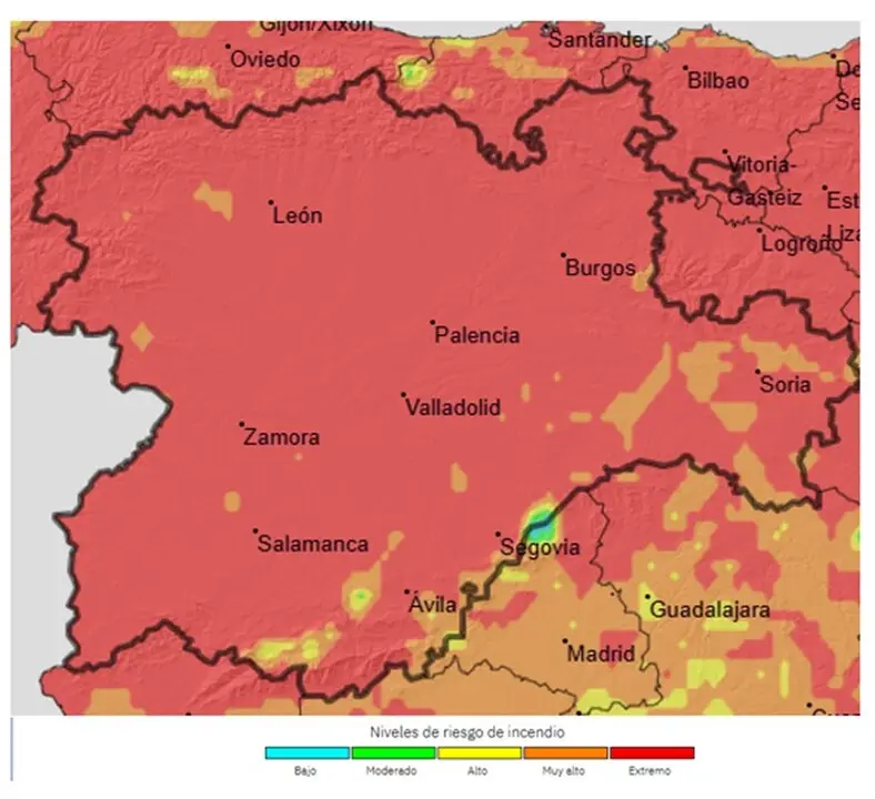 Zamora riesgo extremo de incendios