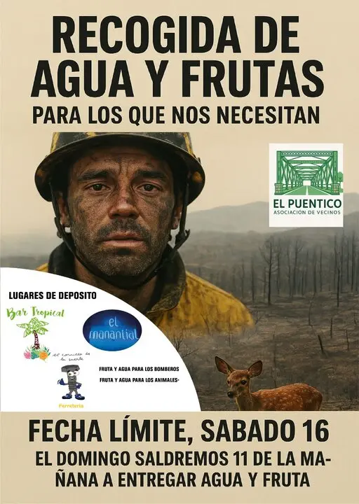 Recogida de fruta y agua El Puentico