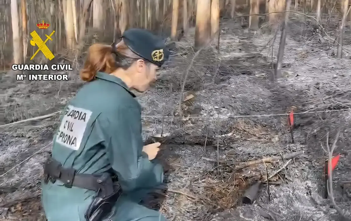 La Guardia Civil investiga a un hombre por provocar un incendio en Castropodame (León)