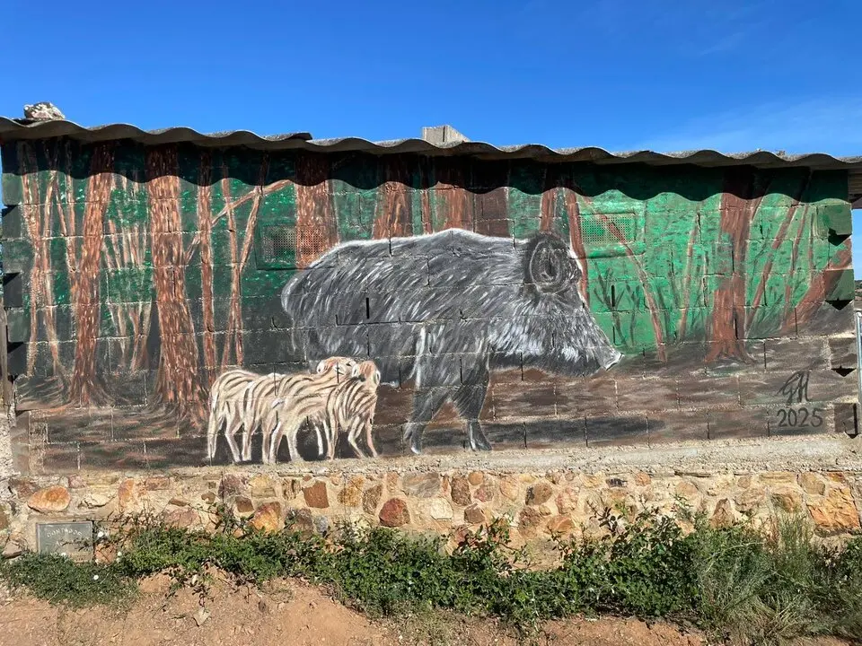 Mural jabali Villaflor