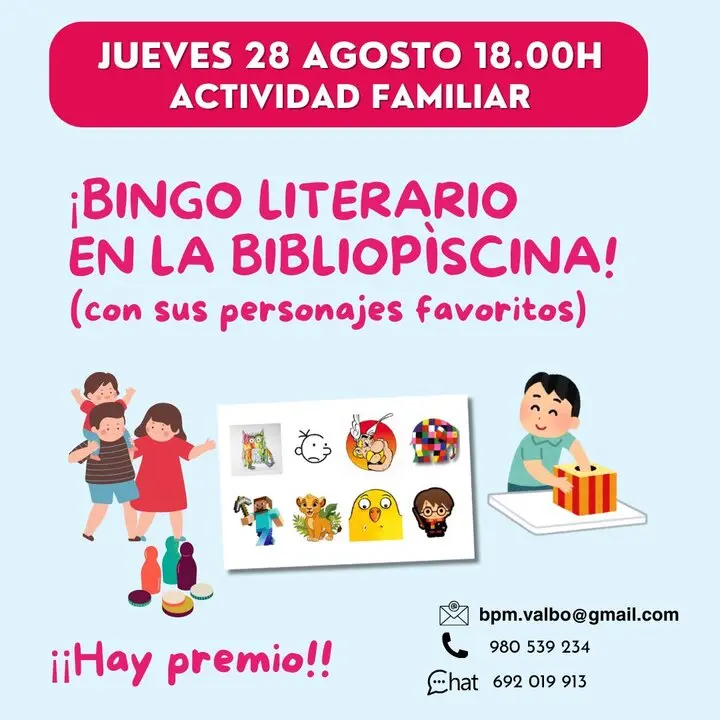 Bingo literario Bibliopiscina Villaralbo
