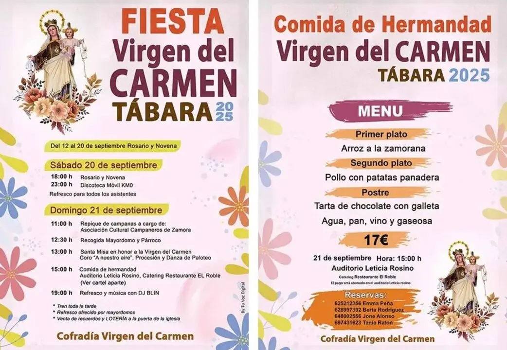 cartel Virgen del Carmen en Tábara