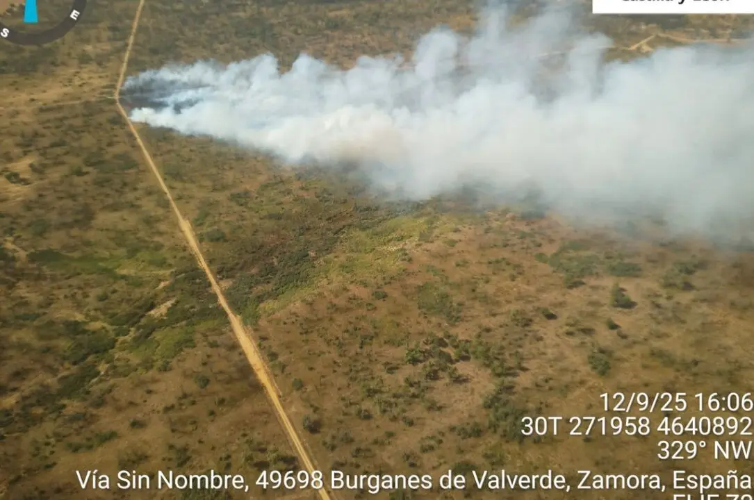 Incendio en Melgar de Tera- imagen Junta de Castilla y León 