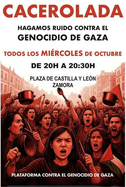 Caceroladas por Palestina Zamora