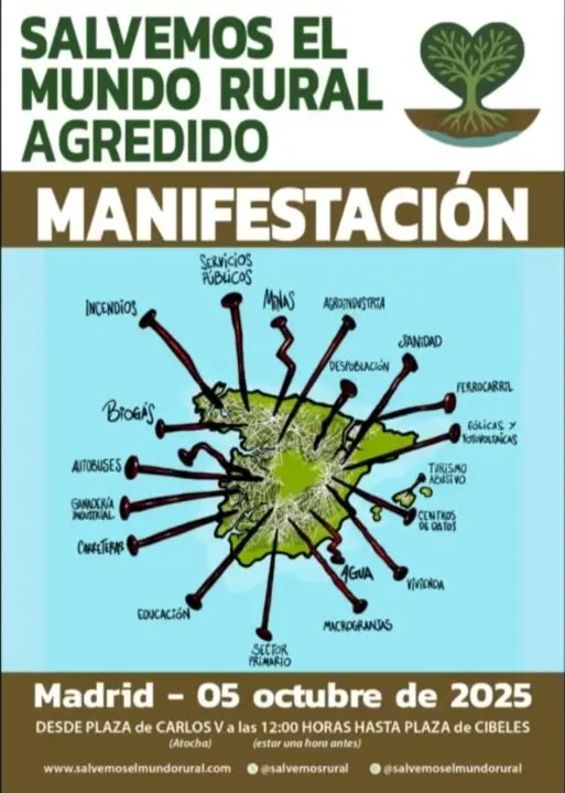 Manifestación 5 octubre en Madrid. Salvemos el mundo rural agredido.