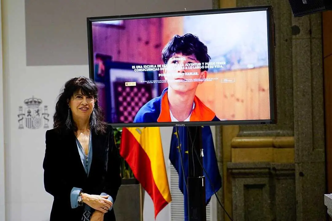 La ministra de Igualdad, Ana Redondo, en el lanzamiento de la campaña