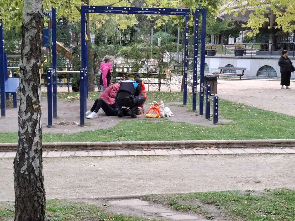 caida de una niña en un parque de Zamora