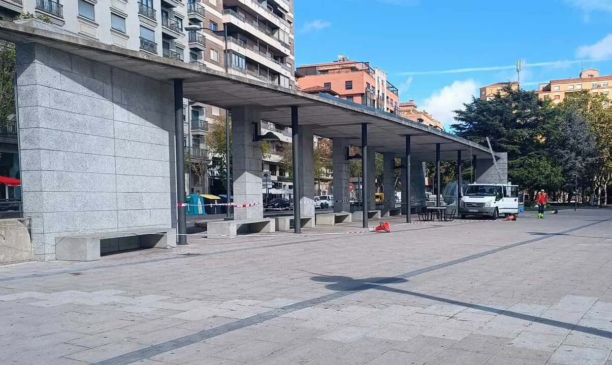 Trabajos en la Plaza de la Marina de Zamora