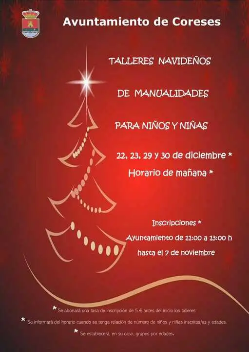 Cartel de actividades en Coreses