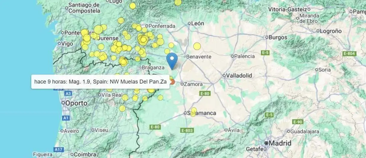Seísmo leve en Zamora magnitud 1,9