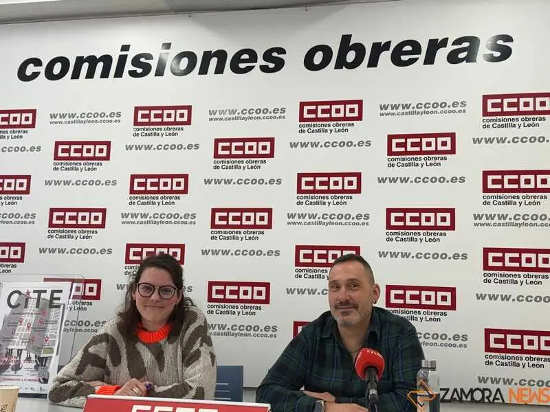 Jesús Carretero Vasallo, responsable provincial de CCOO y  Mónica Paule