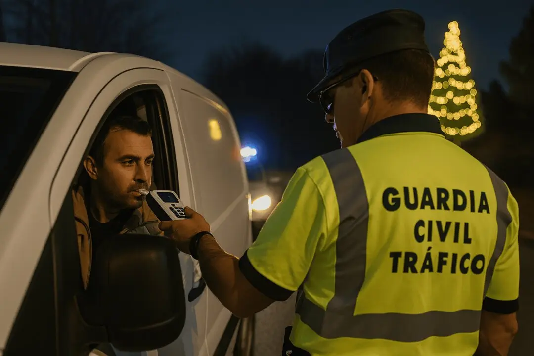 Prueba de alcoholemia a un conductor