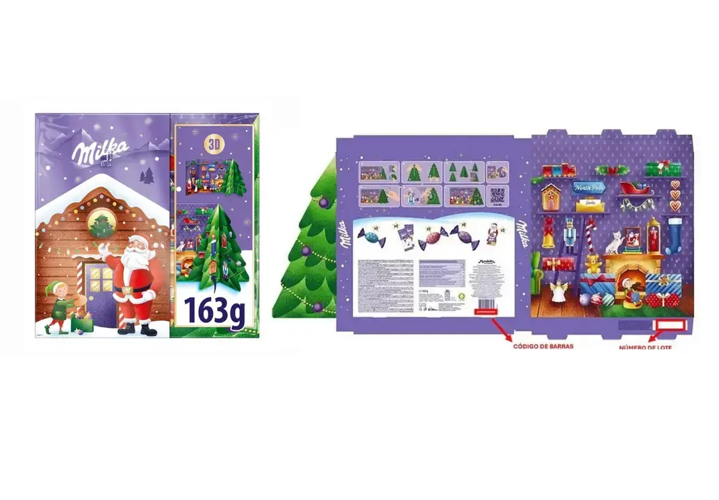 calendario de adviento milka pop-up 3D