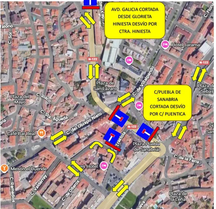 corte calle Puebla de Sanabria en Zamora