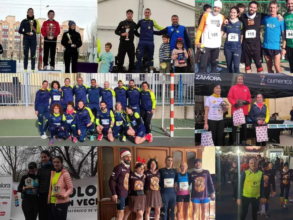 Collage de corredores en las San Silvestres
