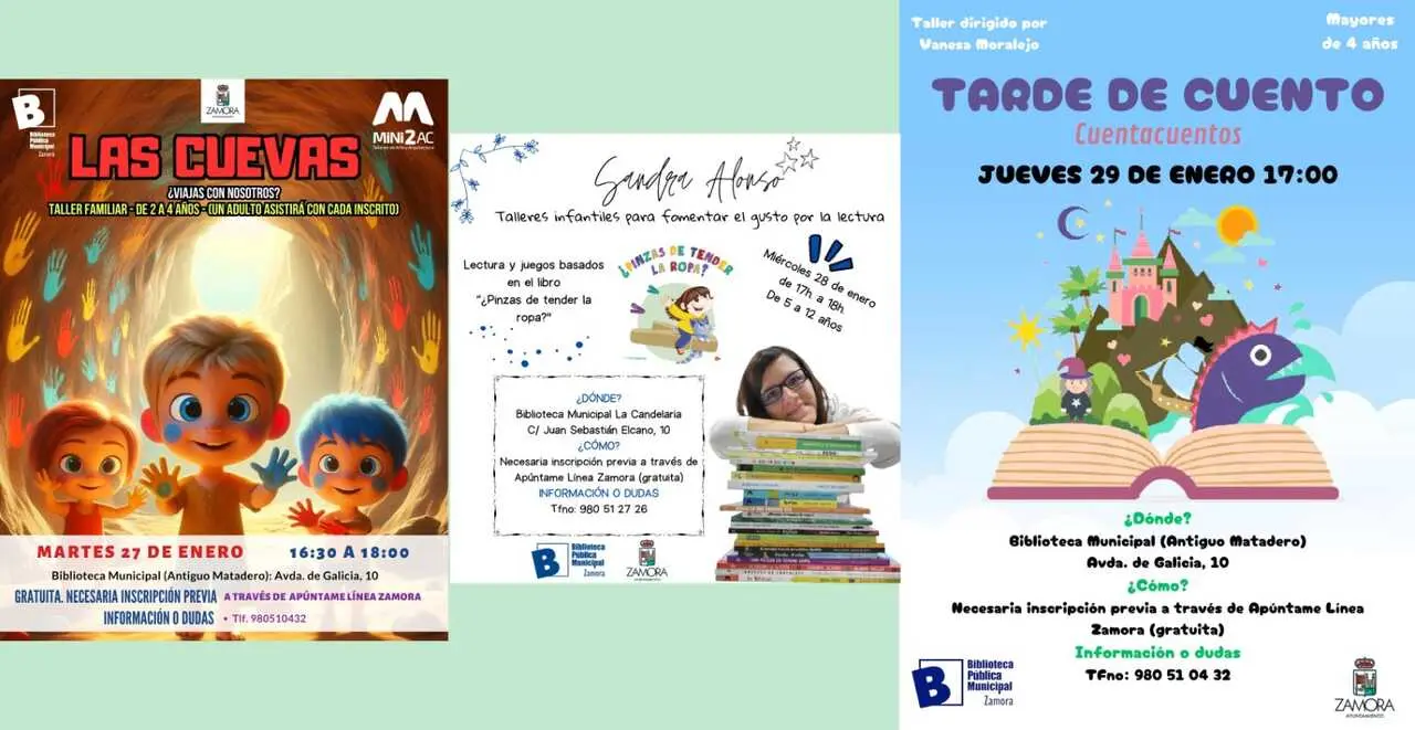 Talleres y cuentacuentos en las bibliotecas de Zamora