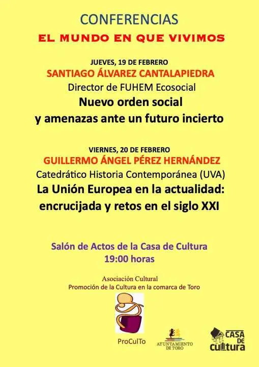 Conferencias El mundo en que vivimos