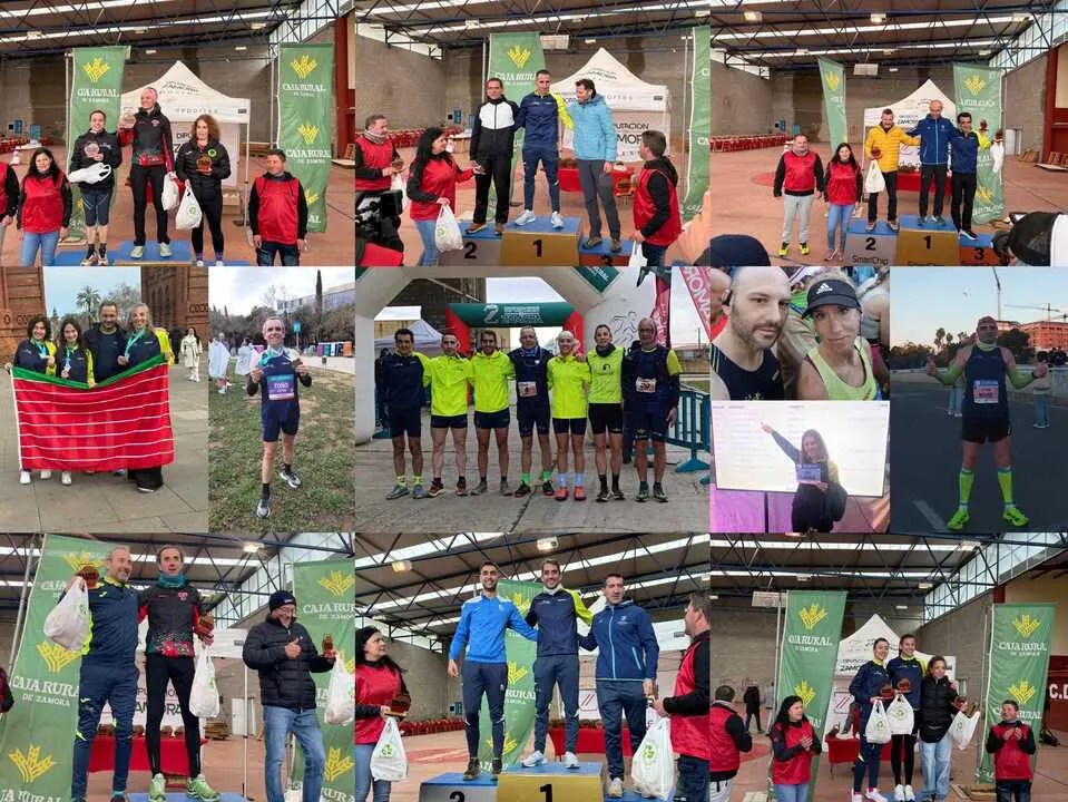 Collage de corredores del CD Zamora corre