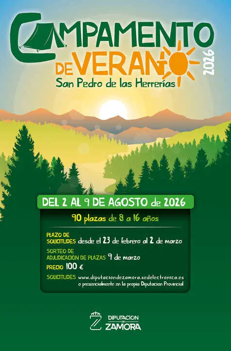 cartel campamento Diputaci&oacute;n
