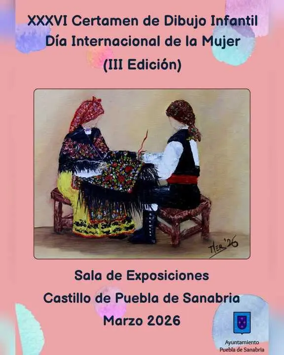Exposici&oacute;n dibujos infantiles D&iacute;a de la Mujer Puebla de Saanbria