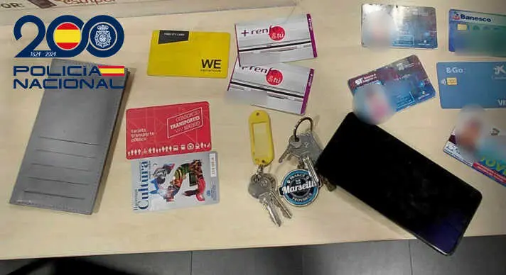 Pertenencias decomisadas al presunto ladr&oacute;n