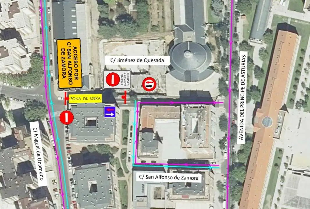 Esquema con los desv&iacute;os previstos