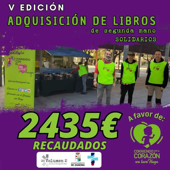Recaudaci&oacute;n mercadillo libros Asociaci&oacute;n Corriendo con el Coraz&oacute;n por Hugo