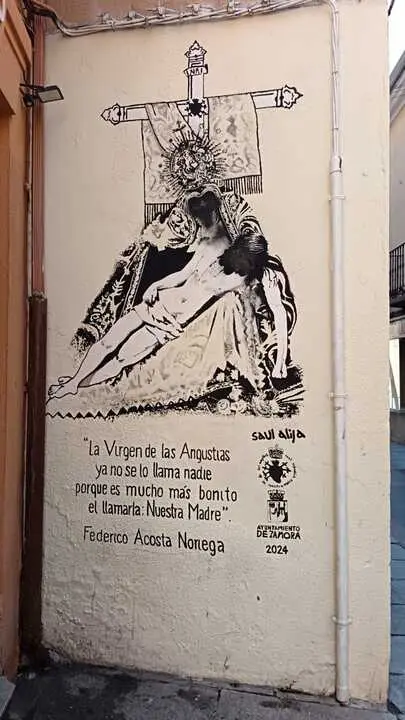 Vandalizan el mural de Nuestra Madre