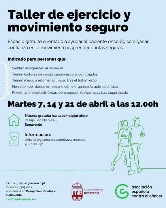Taller ejercicio y movimiento seguro AECC Benavente