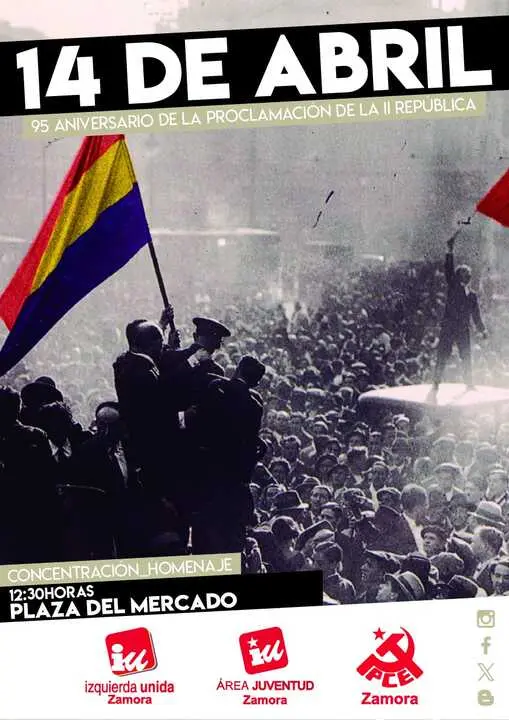 Concentraci&oacute;n D&iacute;a de la Rep&uacute;blica IU Zamora y PCE en Zamora