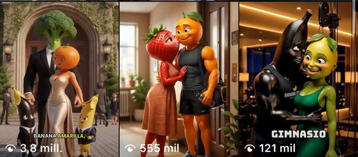 Videos virales frutas IA