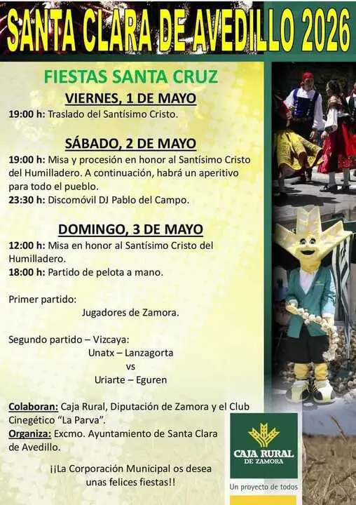 cartel fiestas Santa Clara de Avedillo mayo