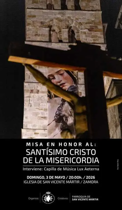 Cartel que anuncia la misa en San Vicente
