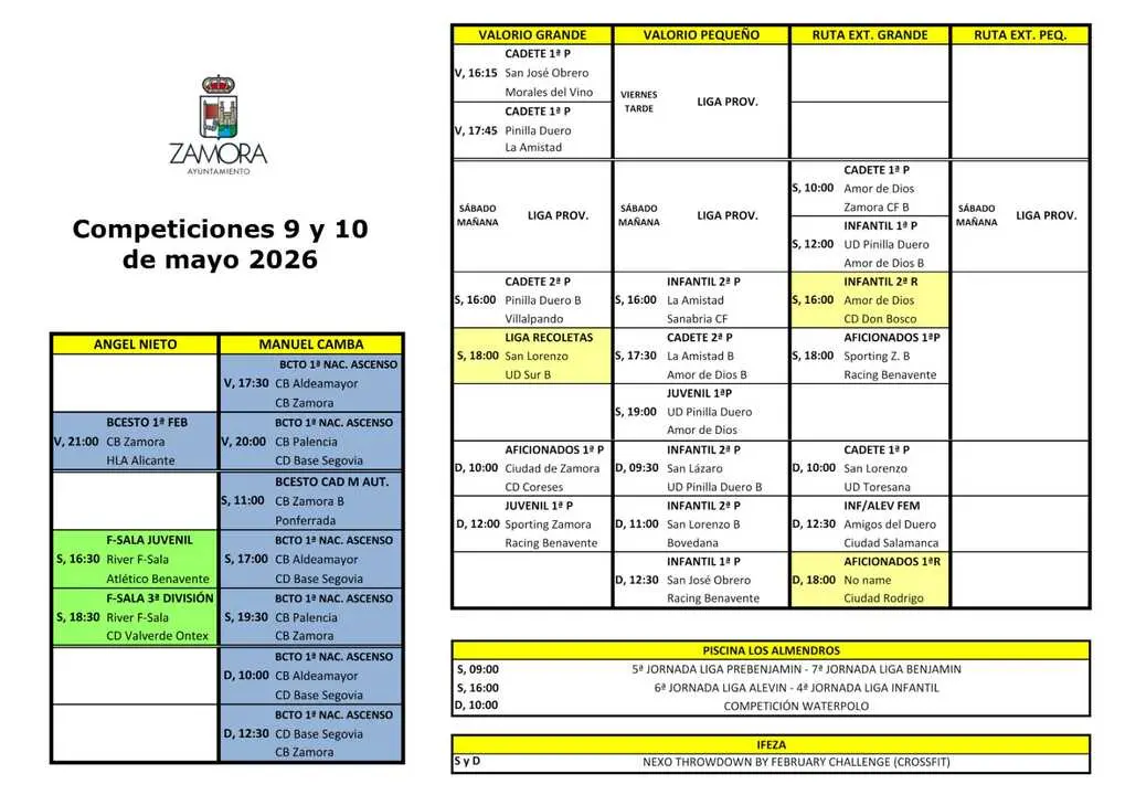 Cartel de actividades deportivas