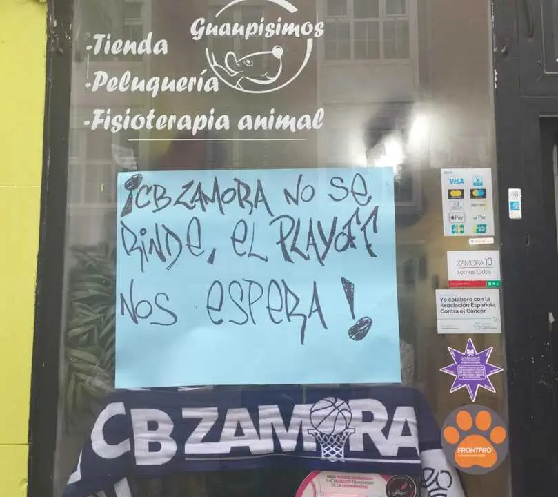 Mensajes de apoyo CB Zamora escaparates de Zamora