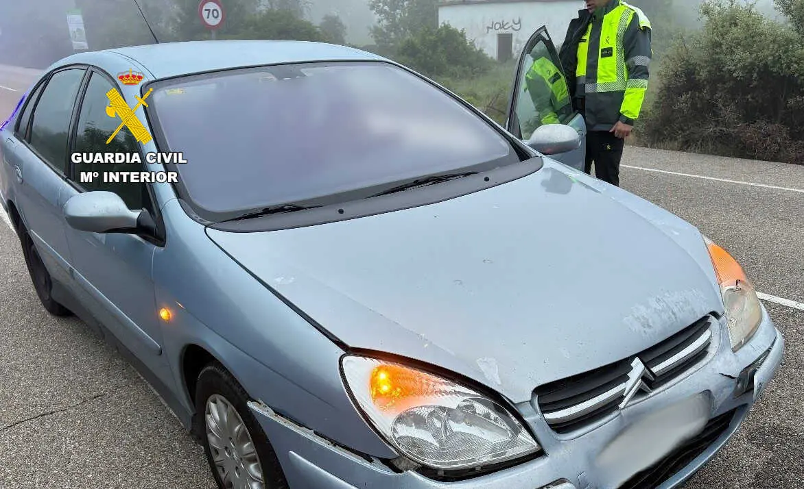 Identificado conductor tras la huida de un accidente en  la provincia de Zamora