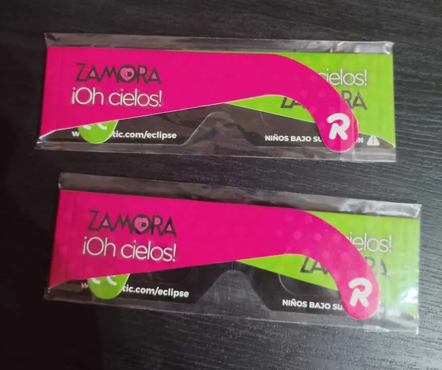 Gafas que se repartir&aacute;n gratuitamente en Zamora para ver el eclipse solar