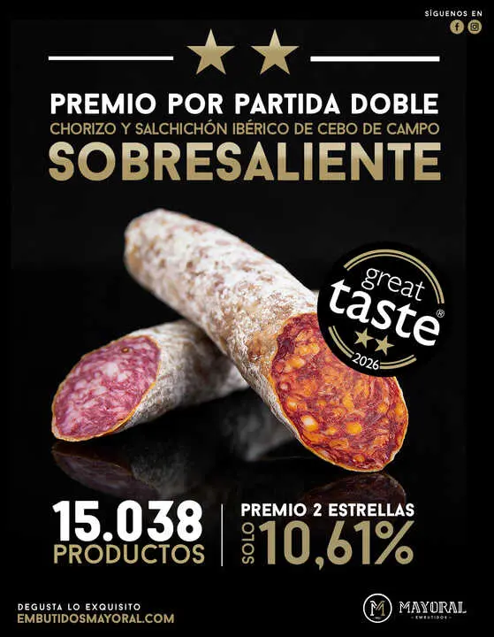 Chorizo y Salchichon 2 estrellas Great Taste 2026