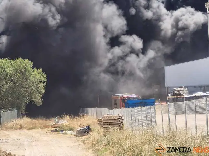 Bomberos de Zamora trabajando en la zona del incendio