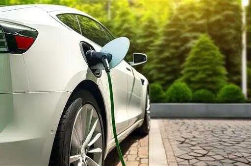 Un veh&iacute;culo el&eacute;ctrico en un punto de recarga