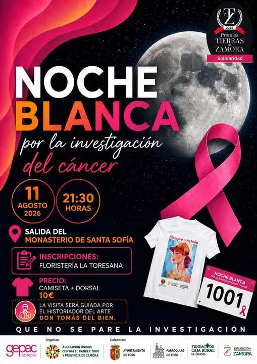 Cartel informativo sobre la Noche Blanca en Toro